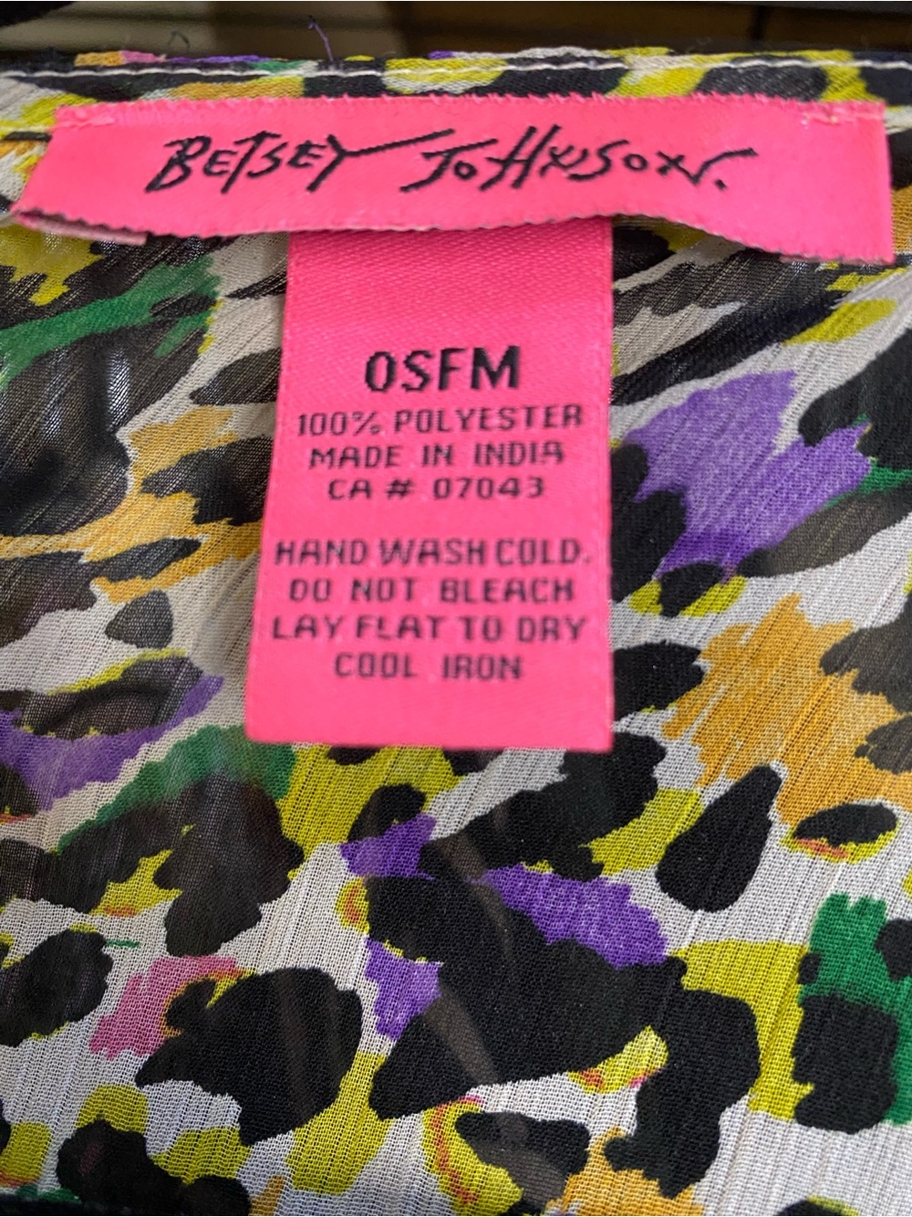 Betsey Johnson Multicolor Leopard Print Sheer Kimono OSFM - Picture 6 of 6